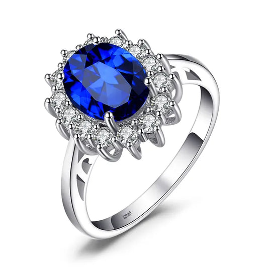 Diana Created Blue Sapphire Ring